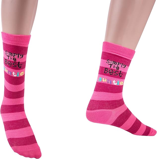 SHATCHI Women's Shatchi One Size Simply The Best Novelty Socks for Father Mother s Day Uncle Auntie Nana Brother Sister Bo, Simply The Best Auntie, One Size UK
