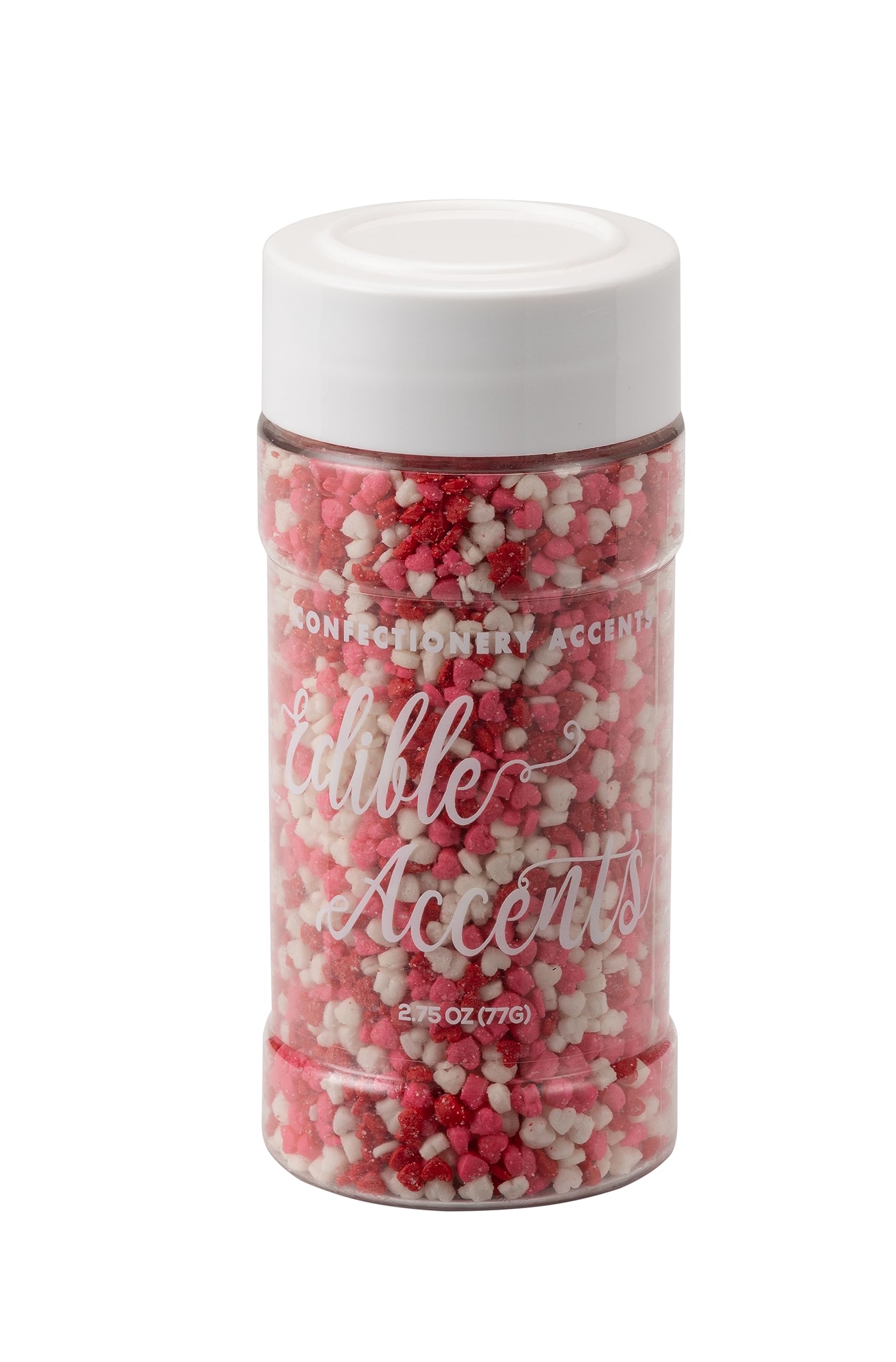 EDIBLE ACCENTS MINI HEARTS - Confectionery Accents, Gluten Free, Egg Free, Nuts Free, Kosher, Fancy Sprinkles Medley Mix, For Baking, Decorating, Cookies, Cupcakes, Cakes, Great Topping, Jimmies, Sugar Shapes, 2.75oz