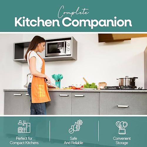 Miniatura 5 de Juego de cocina de silicona, juego de 12 utensilios de cocina, mango de madera, almacenamiento de cubos, resistencia a altas temperaturas, sin