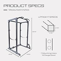 Vista 5 de HulkFit Equipo de ejercicio multifuncional ajustable Pro Series Power Rack Power Cage para gimnasio en casa con aditamentos para rack de sentadillas