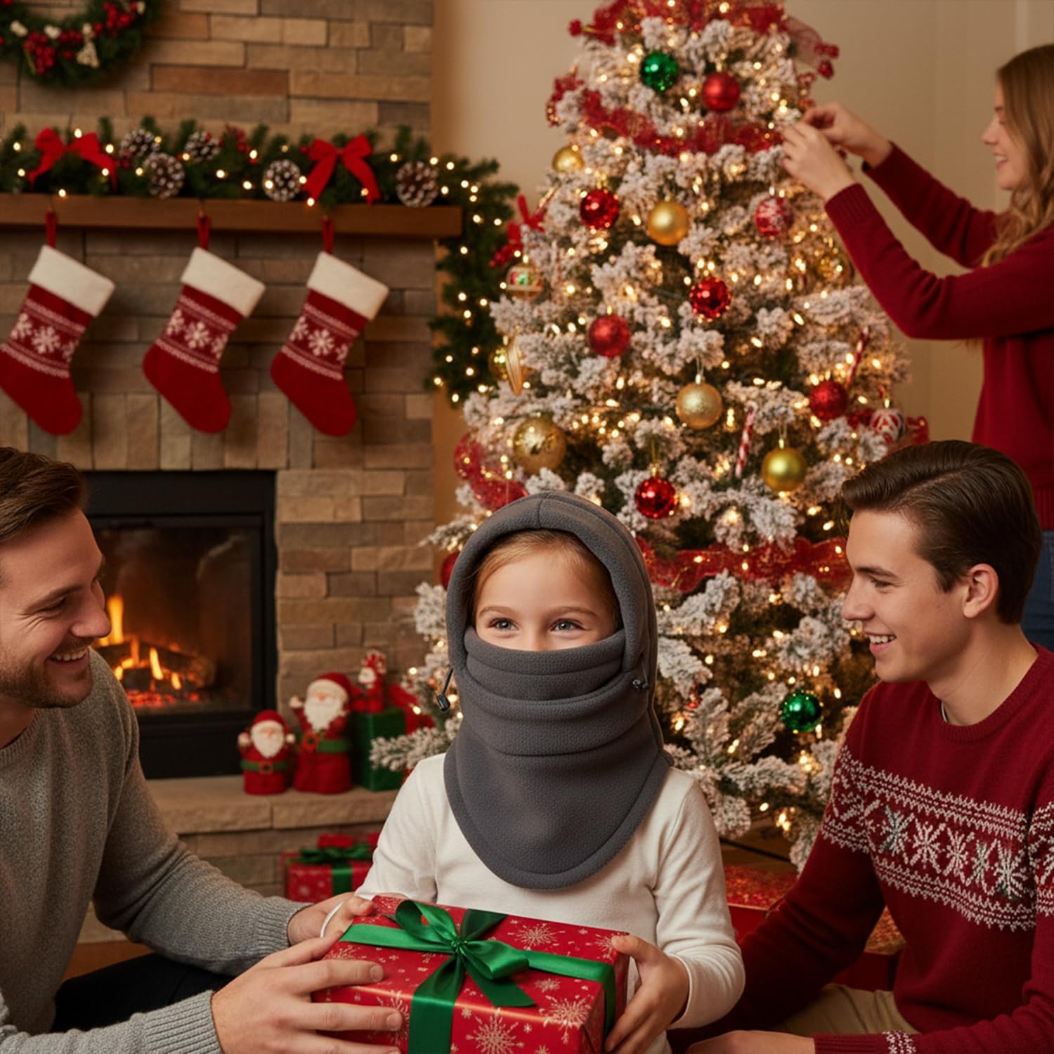 Kids Winter Windproof Hat Unisex Children Balaclava with Thick Warm Fleece Cap for Kid - Image 6