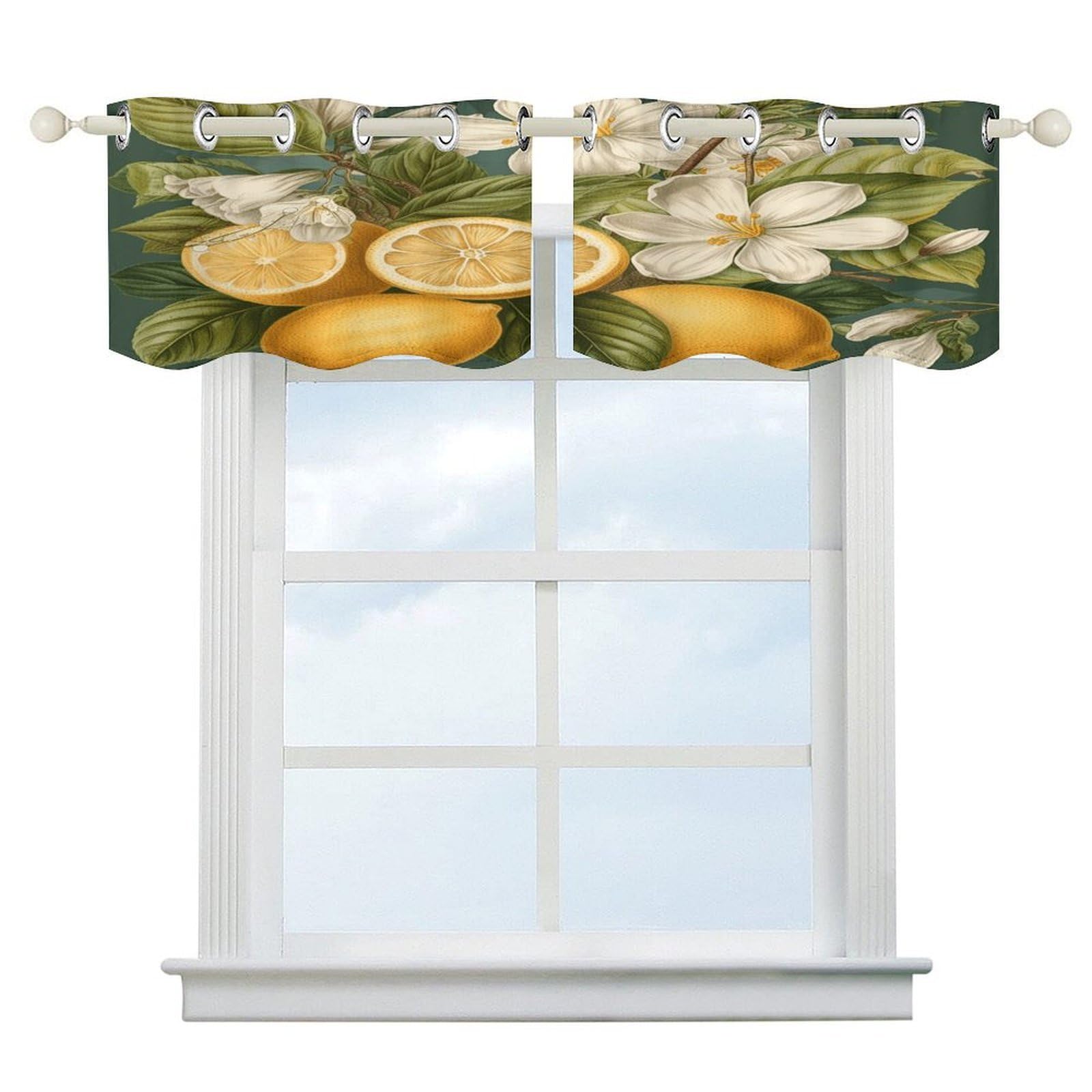 Cortinas opacas de arte moderno para ventanas de cocina y baño con diseño de clip