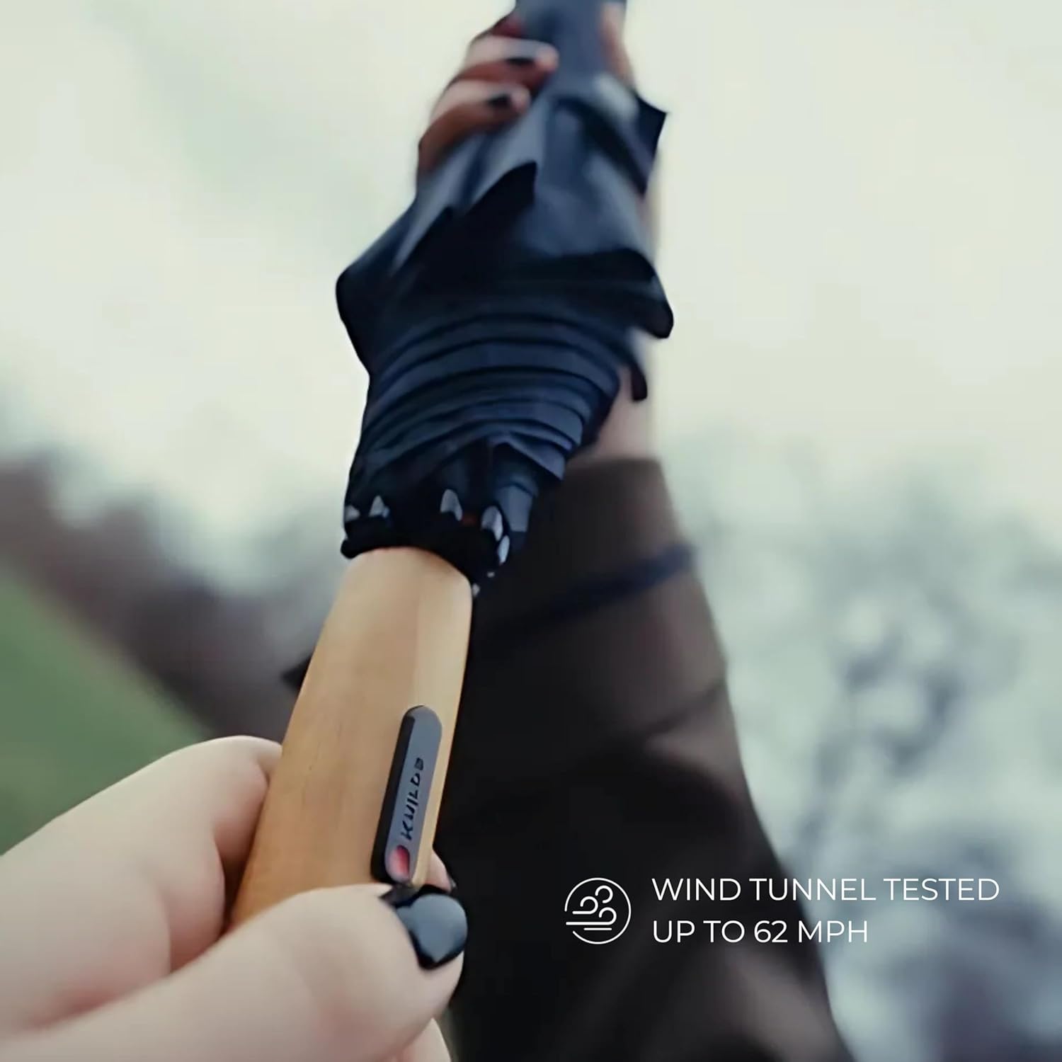 Knirps S.770 Long Automatic Stick Umbrella, Straight, Lightweight, Premium, Italian Maple Wood Handle - Image 7