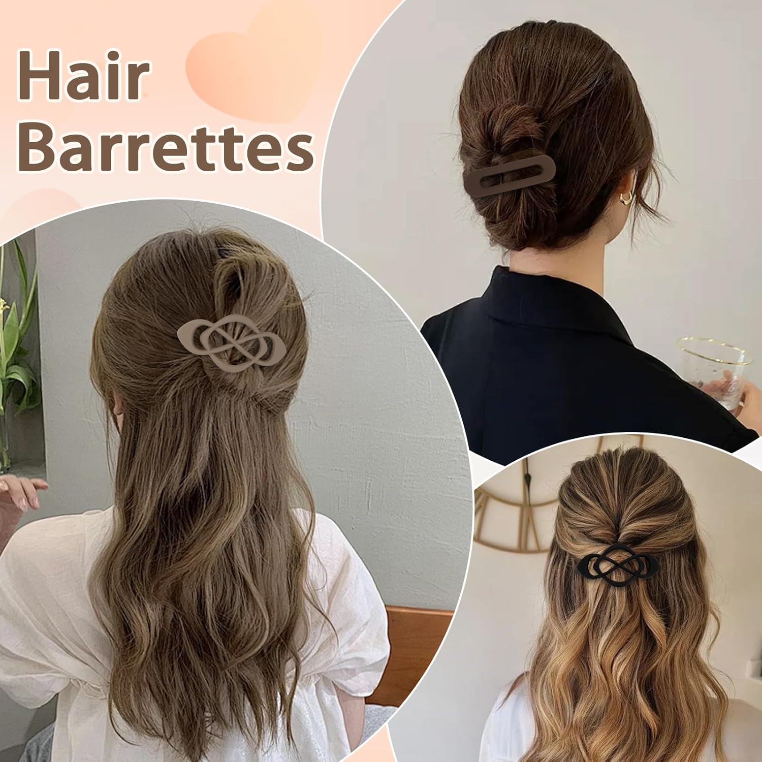 Hair Barrettes for Women 5packs Clips French Barrette Clip for Thick Thin Long Short Hair Fashion Accessories for Women Girls - Image 6