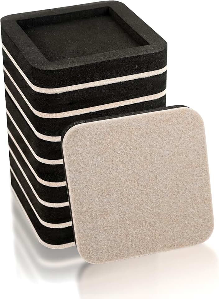 Upgraded Felt Furniture Sliders for Hardwood Floors - 8 PCS 4" Furniture Movers Sliders with Unique Groove Design, Easily Move Any Item While Protect The Floor