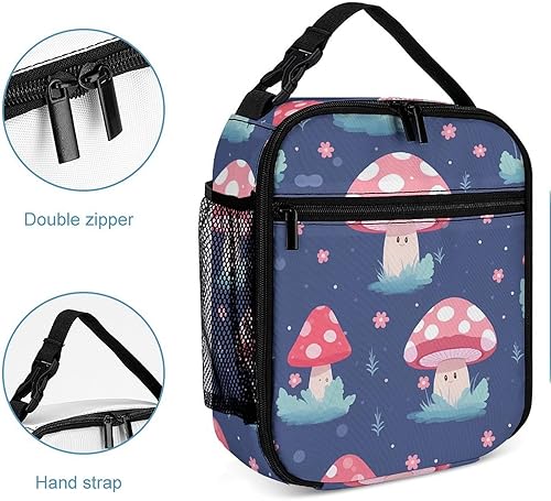 Miniatura 5 de Cute Mushroom-1 Insulated Lunch Bag for Women Men Reusable Lunch Box Tote Bag for Work Travel