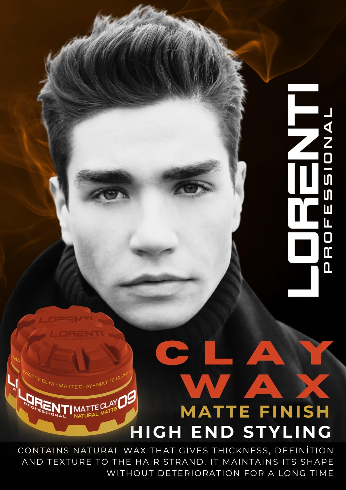 Lorenti Tokyo & Seoul Cire coiffante | Cire d'argile mate No Shine Strong Hold | N°: 09 Cire brune 150 ml