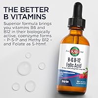 Vista 6 de KAL Vitamin B-6 B-12 Folic Acid DropIns, Liquid Vitamin B Supplement Drops, Heart Health, Energy, Red Blood Cell Support with Methyl B12 and Methyl