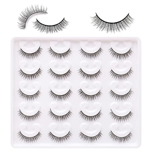 Miniatura 8 de Pestañas cortas de aspecto natural, pestañas postizas esponjosas y finas, 10 pares de pestañas postizas de visón sintético 3D, pestañas completas