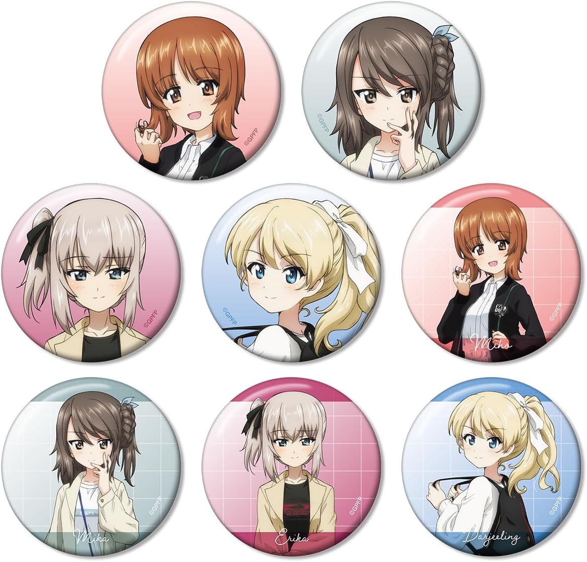 Girls und Panzer Final Chapter Drawing Down Dating Plainclothes Ver. Trading Can Badge 8 Piece Box
