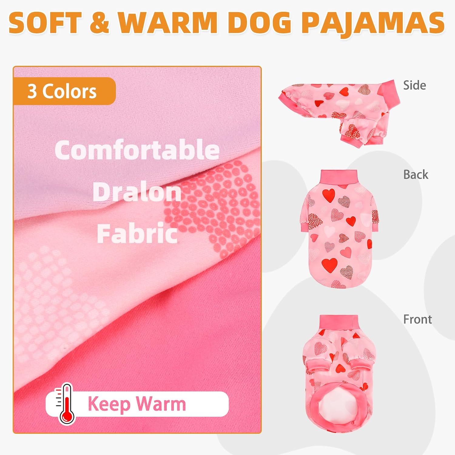 KOOLTAIL Valentine's Day Dog Sweater for Small Dogs, 3 Pack Fleece Puppy Shirt Turtleneck Pullover Clothes with Love Heart Partten, Fuzzy Soft Warm Pet Winter Cold Weather Coat, Girl Boy, Pink S