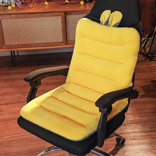 Miniatura 6 de Fydun Cojín de respaldo reclinable integrado de felpa de algodón PP para respaldo de silla de oficina, cojín de sofá gris 17.7 x 39.4 in