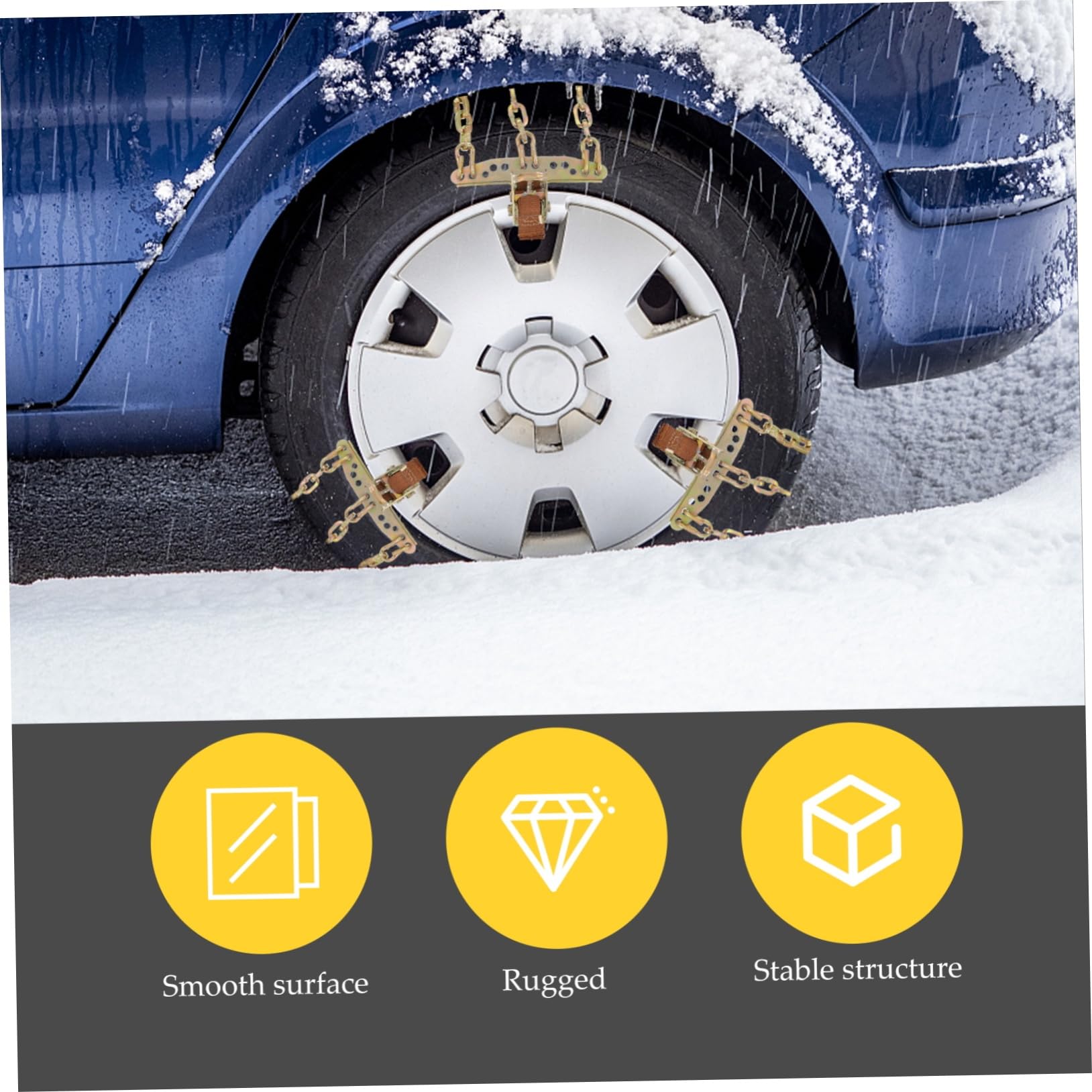 Zerodeko Catene da Neve per Auto Catene da Neve Antiscivolo per Fango Ghiaccio Accessori Auto