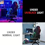 Couverture de la chaise de jeu Blacklight – UV Réactive Neon motif géométrique chaise de bureau Slipcover, Glow dans le Dark Stretch Lavable Chaise Protecteur pour les chaises Esports, Gamer Room Decor