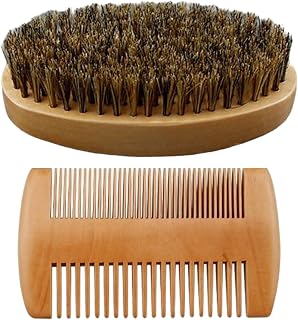 Beard Comb and Brush Set, Mustache Grooming Kit, Travel-Friendly Barber Styling Tool, 2.28 Inches Ideal Accessories for Daily Home Use, Post-Shower, Pre-Haircut Preparation