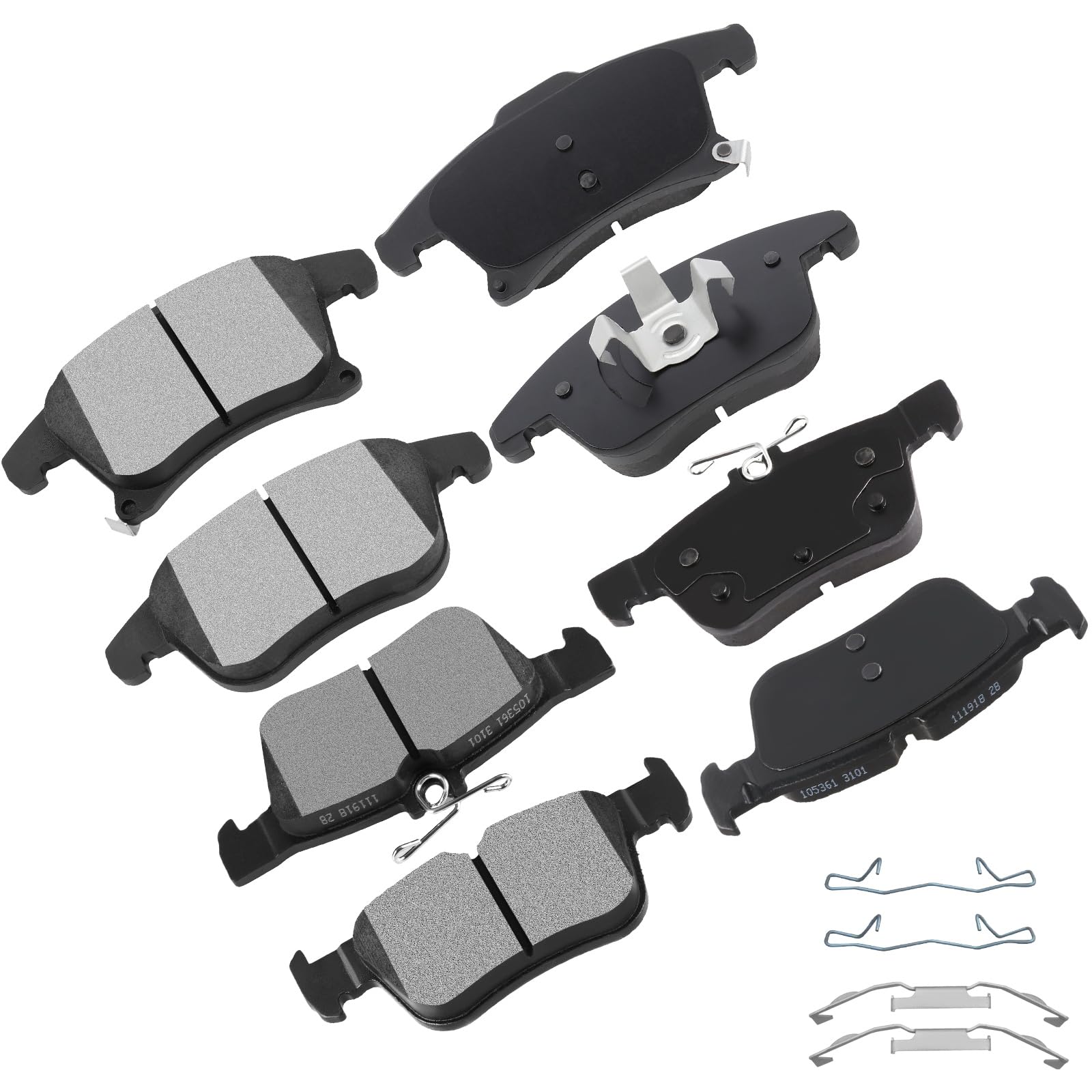 cciyu D1653 D1665 Front &amp; Rear Professional Ceramic Brake Pads Set fit For 2013-2019 For Ford Fusion,2013-2018 For Lincoln MKZ