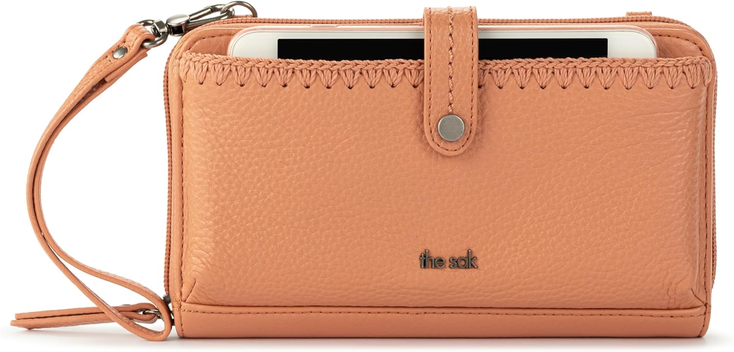 The Sak Iris Smartphone Crossbody Bag in Leather, Convertible Wristlet Purse Design, Nectar
