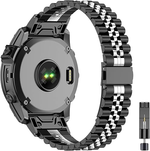EZMVZKU Correa de acero inoxidable compatible con Garmin Fenix 77 Pro, 0.866 pulgadas de ajuste rápido de metal para Fenix 66 Pro55 PlusForerunner disponible en Yaxa Venezuela