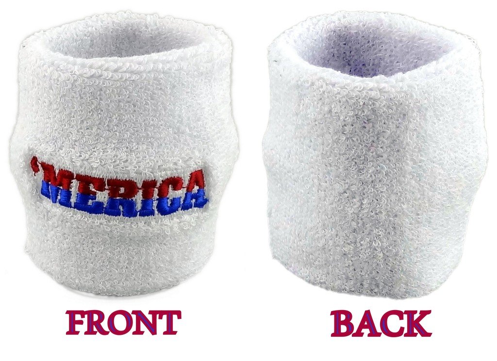 Funny Guy Mugs Patriotic America zestaw opasek przeciwpotnych unisex (3-pak: 1 opaska na głowę i 2 opaski na nadgarstek)