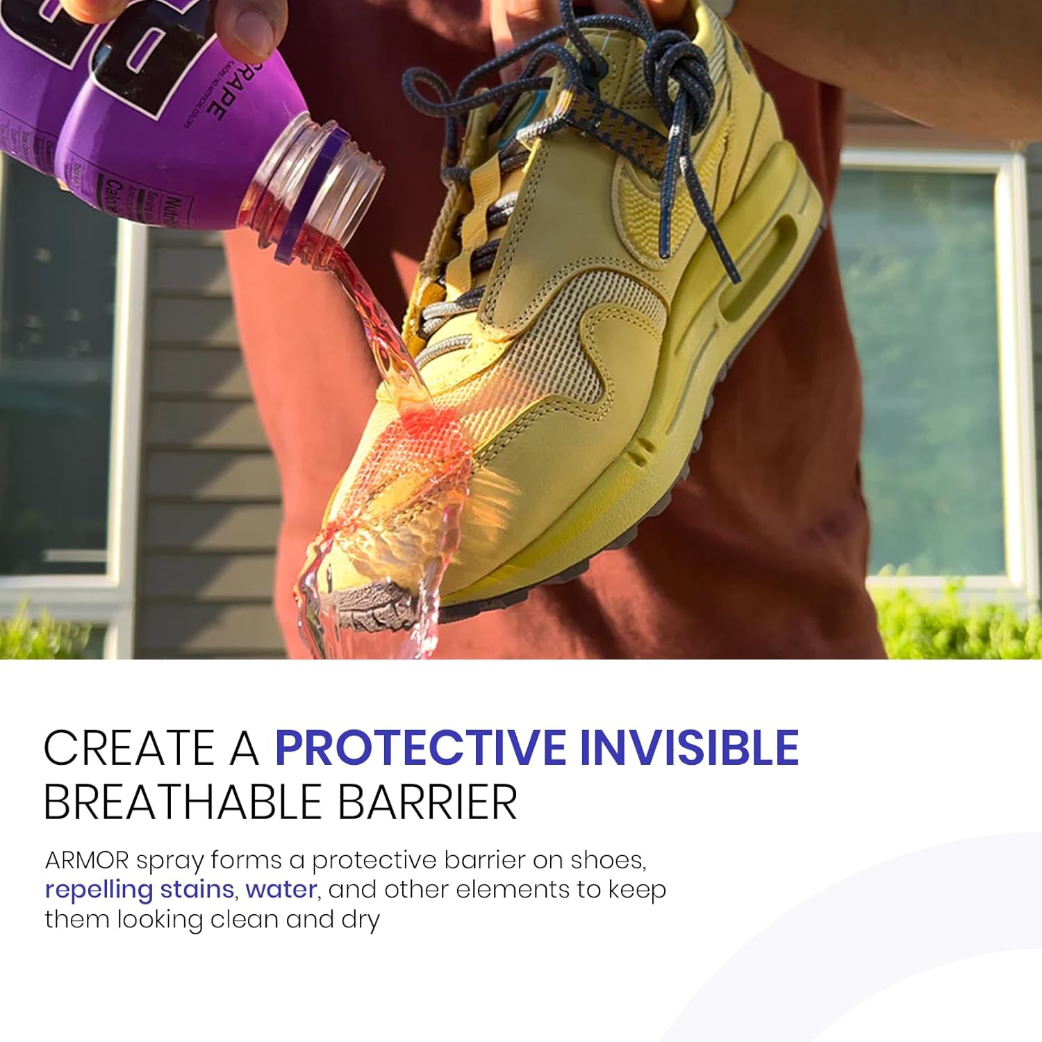 Sneaker & Shoe Protector Spray - Waterproof & Stain Repellent for Sneakers, Whites, Suede, Leather, Nubuck, Canvas & Rubber, 5.4oz - Image 2