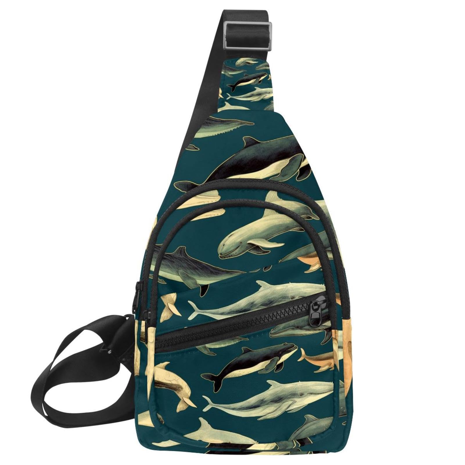 Mochila cruzada Painted Whale B multicolor con correa ajustable unisex 7