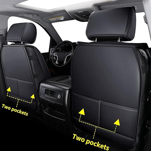 Miniatura 5 de LUCKYMAN CLUB Funda para asiento delantero Chevy SilveradoSierra X04-S3, compatible con 2007-2024 15002500 HD3500 HD Crew, regular, dobleextendida