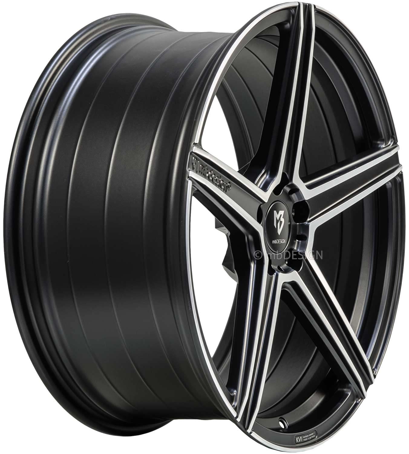 MB Design Cerchio KV1S 8.0Jx21 ET40 5x114,3 nero opaco lucido compatibile con Mitsubishi Eclipse Cross Outlander