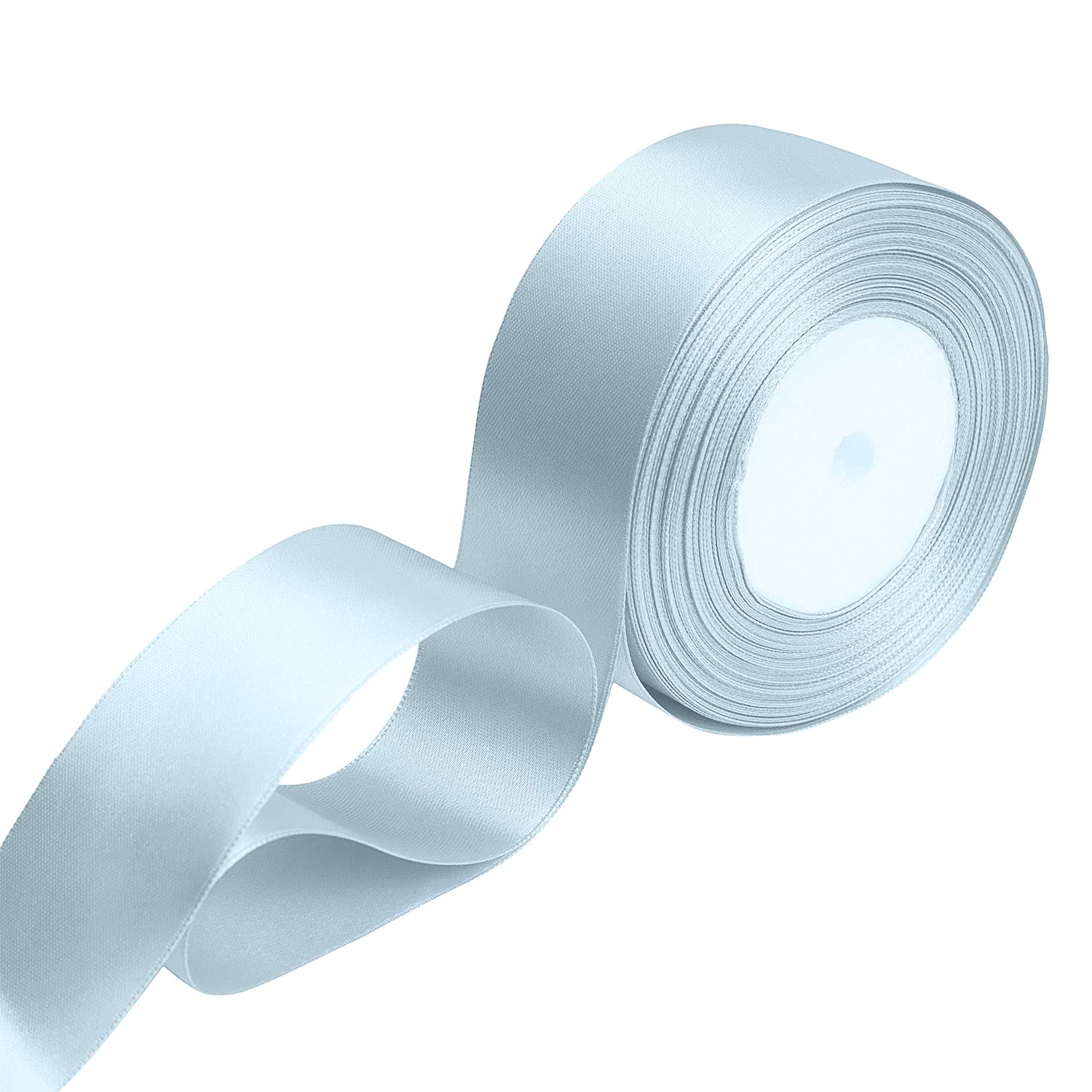 WedDecor Blue Vapour Ribbon for Gift Wrapping, 50mm x 25 Metres Double Sided Polyester Satin Ribbon Roll for Christmas, Wedding, Crafting, Sewing, Hair Bow, Birthday Cake Decoration — image 1