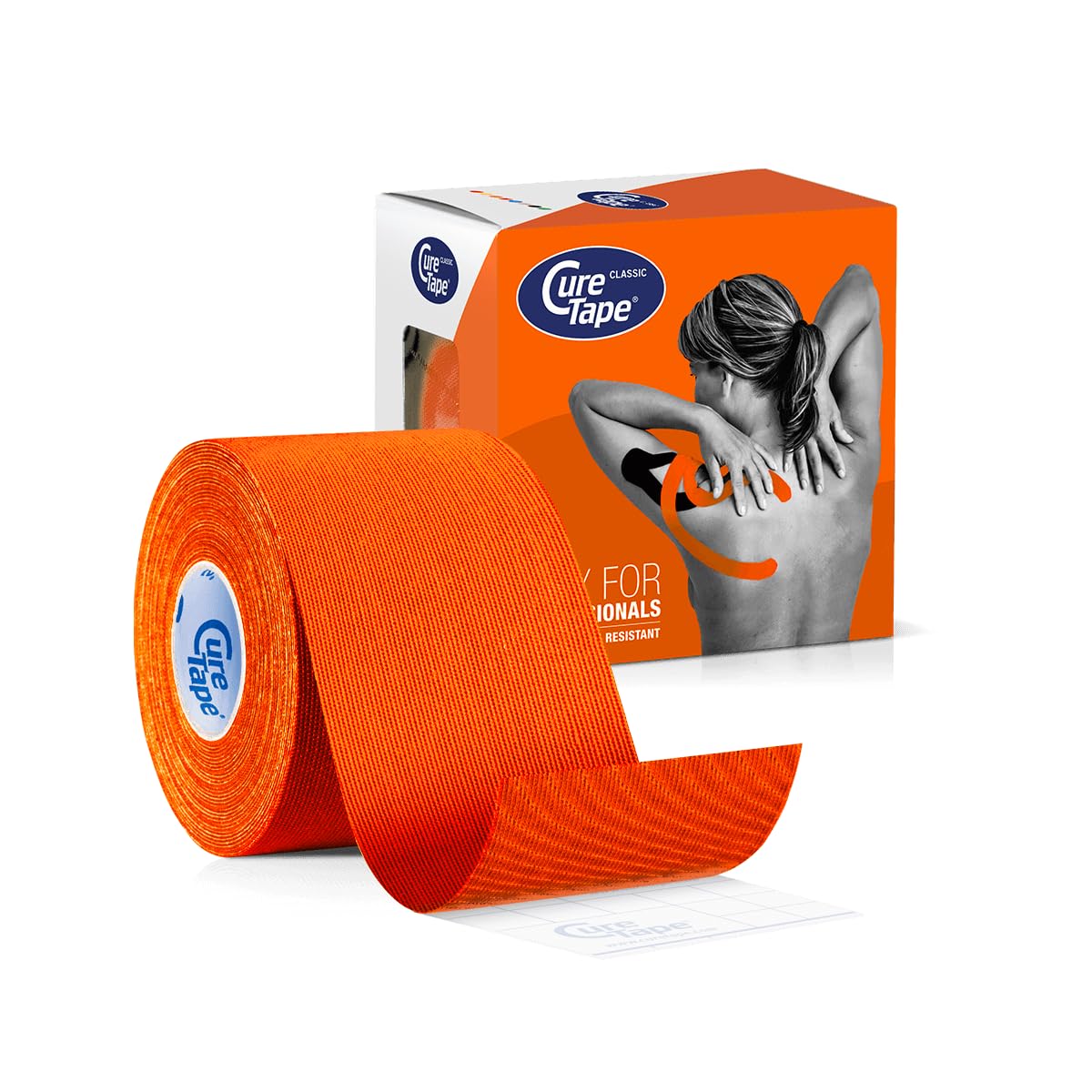 CureTape Classic | Kinesiology Tape for Muscle & Joint Pain | Elastic Therapeutic Tape | Waterproof Athletic Tape | Medical K Tape (Orange)