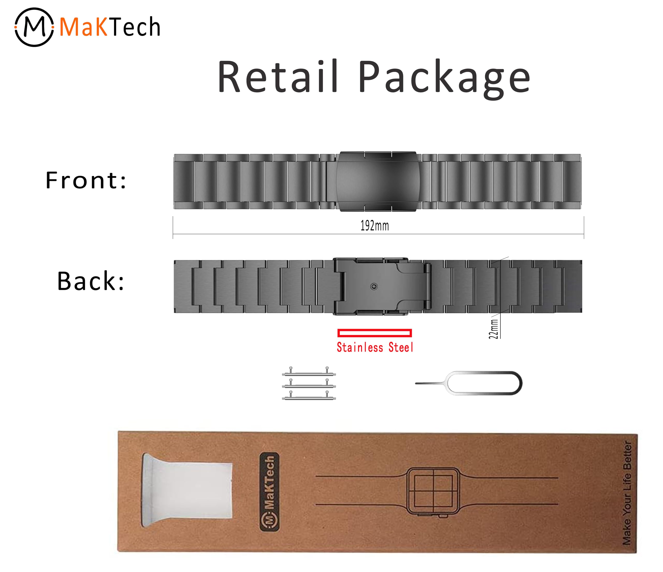 Tytanowa opaska,22mm lekka jednoczęściowa bransoletka z metalowymi ogniwami,kompatybilna z Galaxy Watch 3 45mm/Galaxy Watch 46mm,Hua Wei Watch GT 2 46mm (Kosmiczna Szarość)