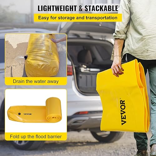 Miniatura 6 de VEVOR Flood Barrier, Flood Bags, Sandbag Alternative, Water Barrier for Flooding with Great Waterproof Effect, Reusable PVC Water Diversion Tubes,