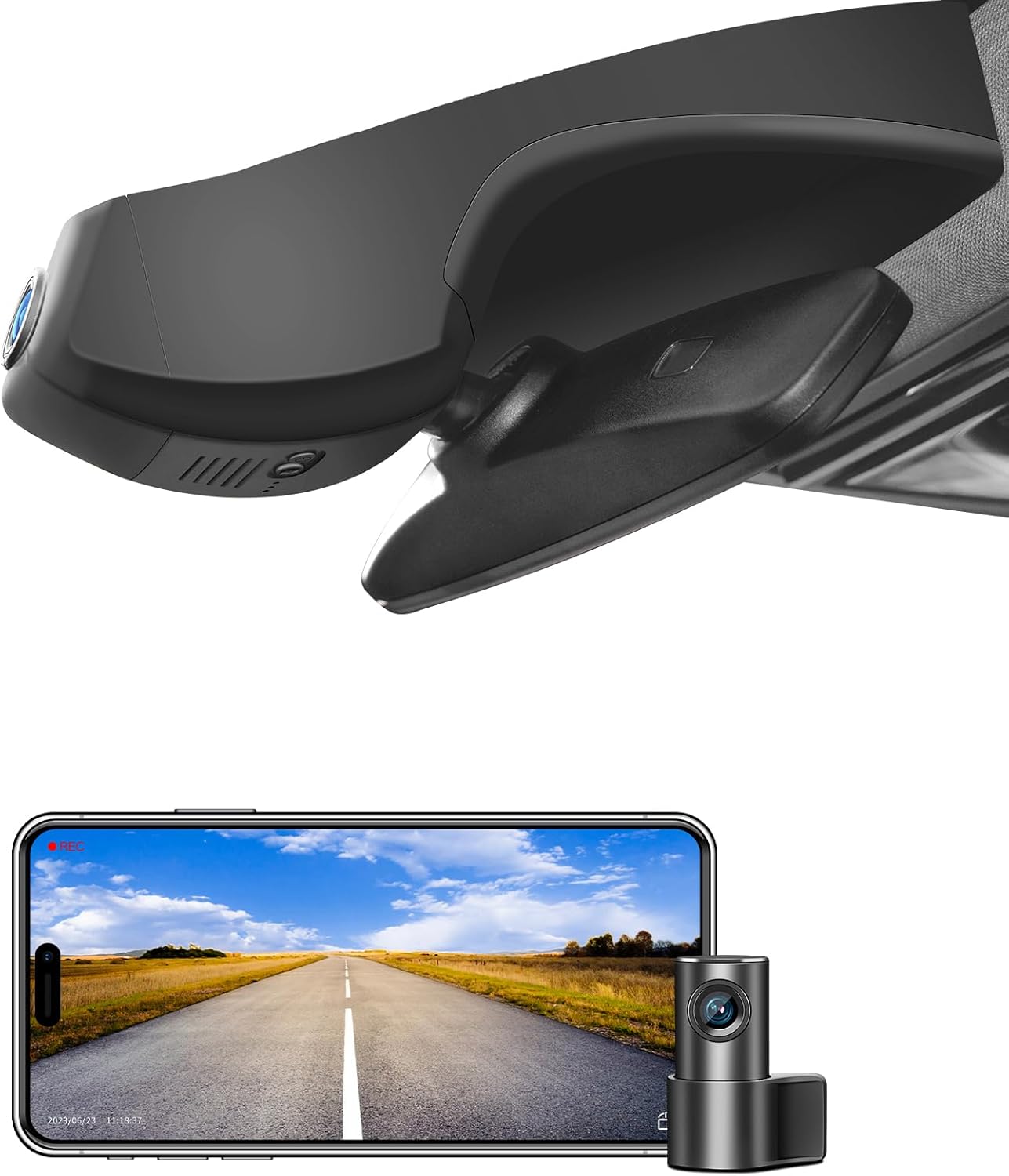 4K Front & 2K Rear 2 Channel HDR Dash Cam, Dual STARVIS 2 IMX678 IMX675, Custom for Audi Q4 e-tron 2022 2023 2024 2025, 5GHz WiFi, GPS, Support 512GB Max(Additional Purchases)