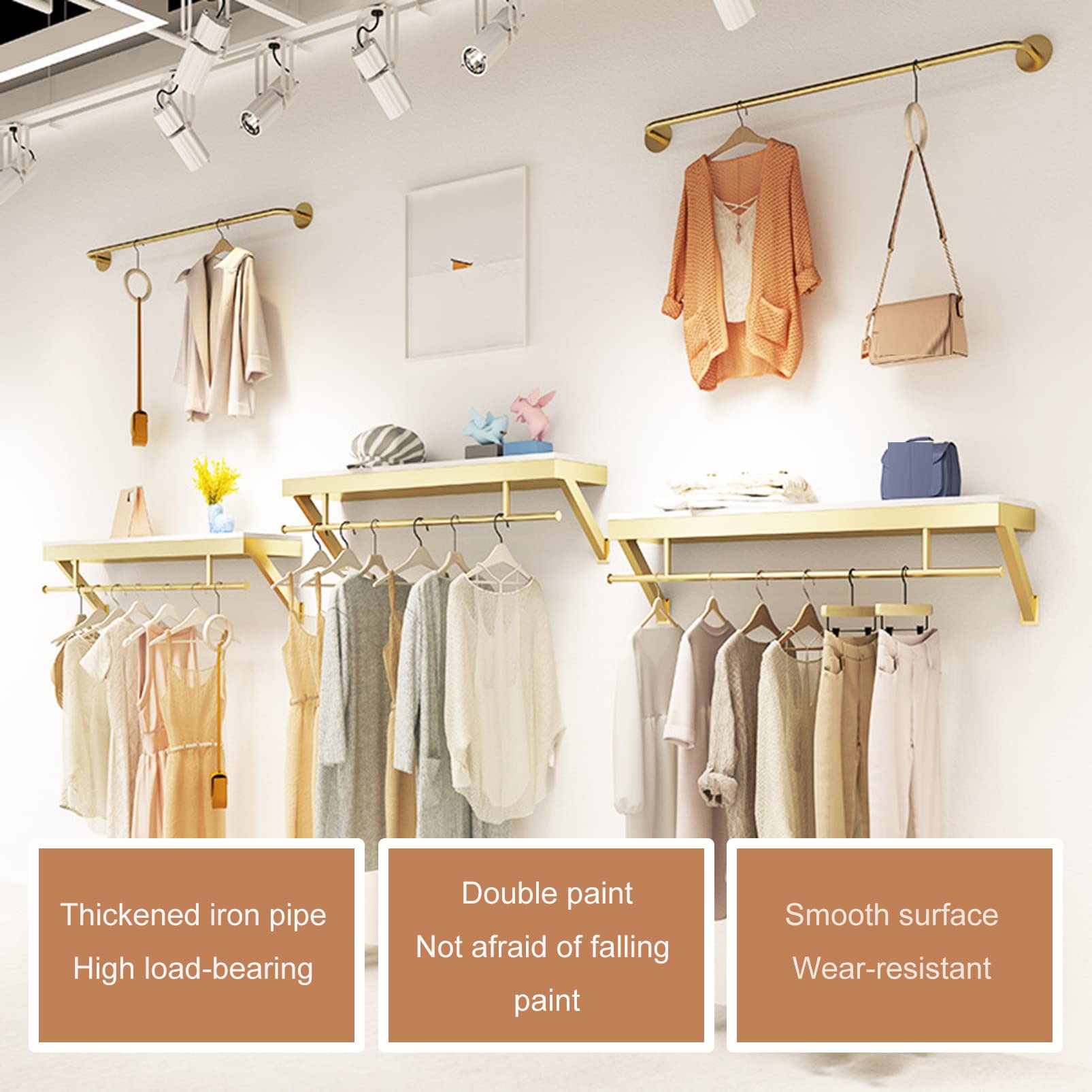 Organizador de ropa de metal con diseño de boutique, marco de soporte versátil para ropa comercial y residencial, exhibición y almacenamiento de ropa