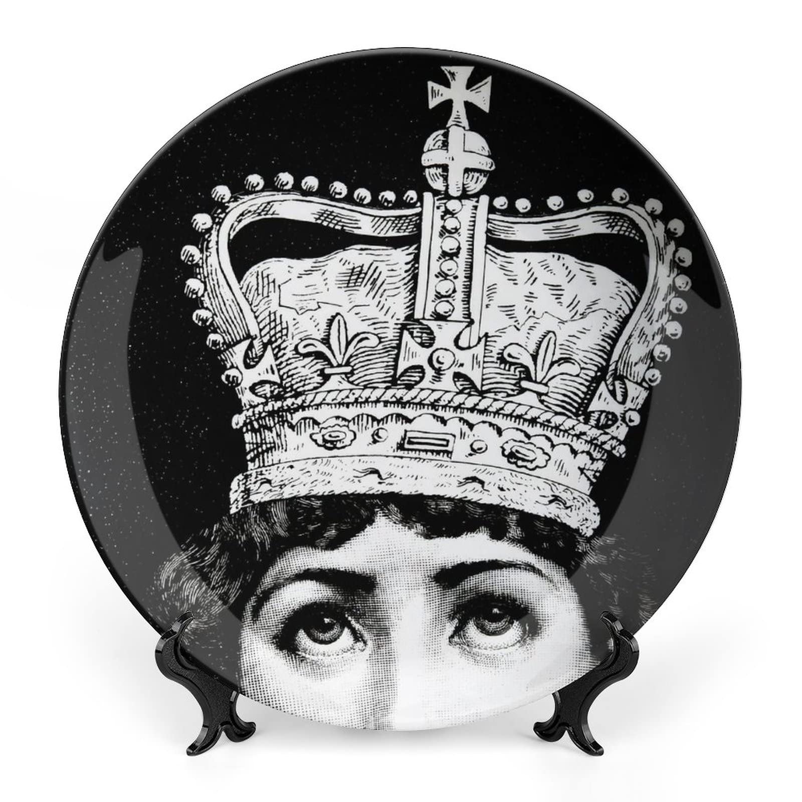 Lina Cavalieri Plate, Wall Decorative Plate, Mysterious Face Plate Wall Hanging Decoration,Including Bracket and Special Spring Hook,B8,8inch