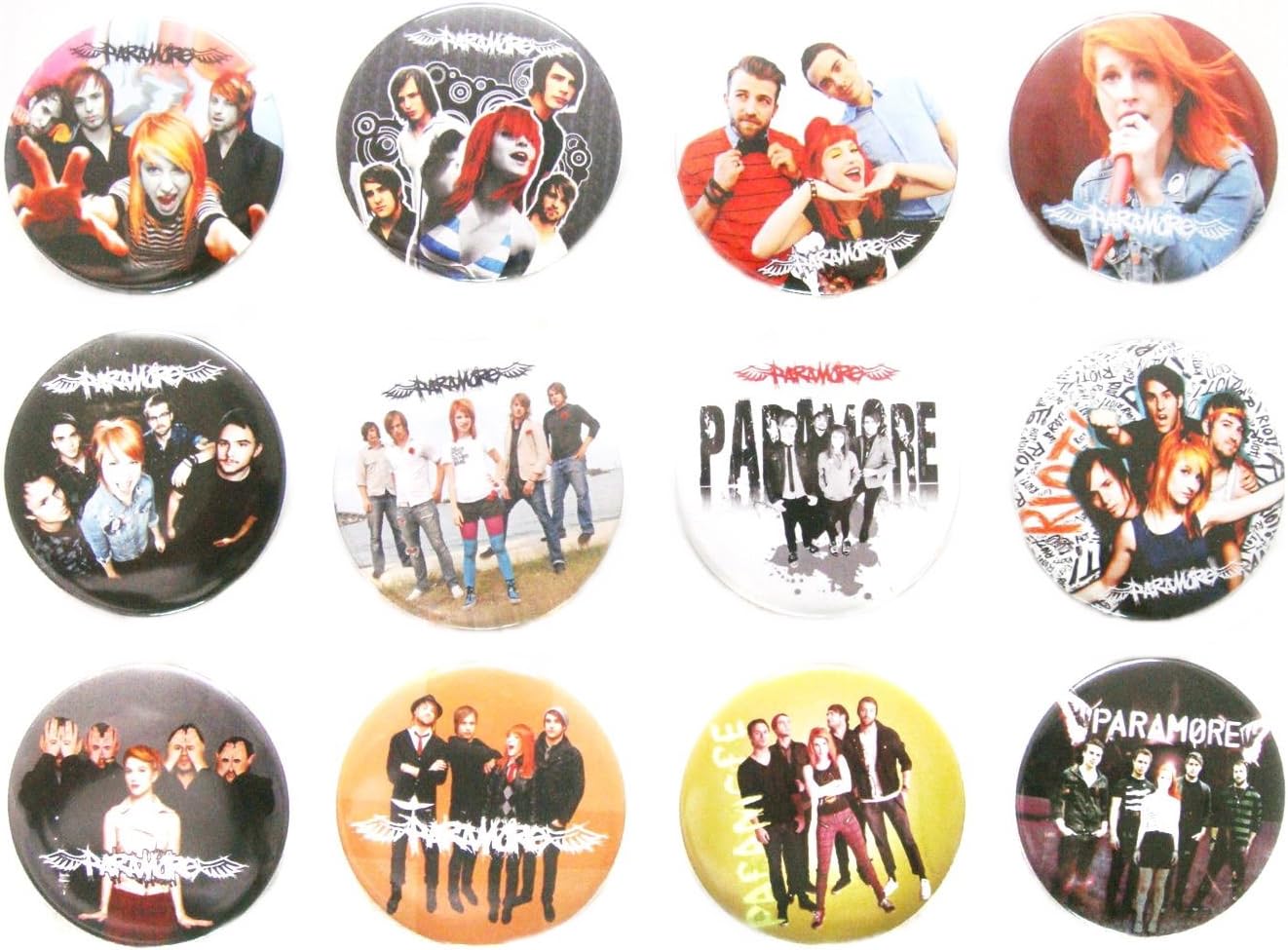 Set of 12 Paramore Badges/ Buttons 1.25"