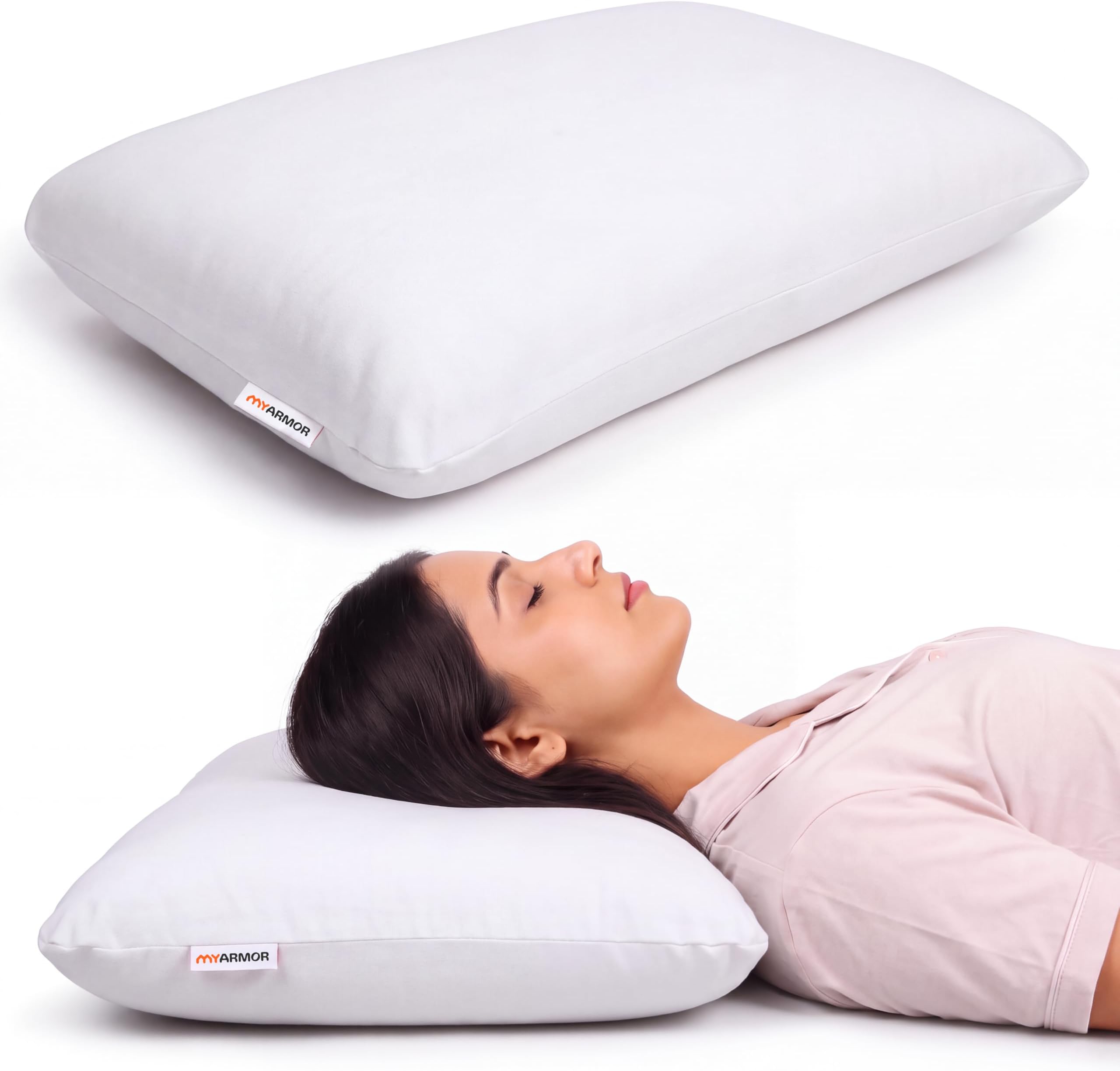 MY ARMOR Memory Foam Pillow for Neck Pain | Inner Cover | 4.5 Inch