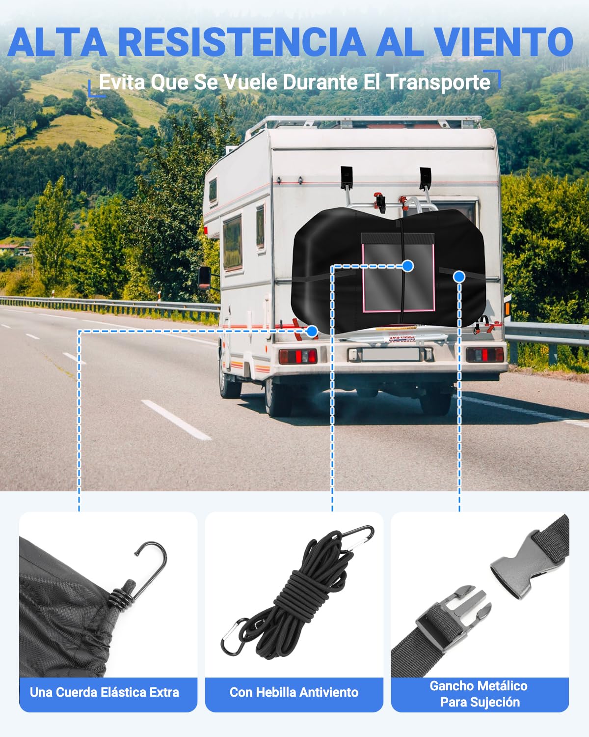 SUPAREE Funda para Bicicleta Impermeable Funda de Bicicleta para Transporte Funda Bicicleta Portabicicletas para 2-3 Bicicletas 420D Oxford pour Autocaravana Coche Viaje