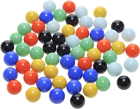 WE Games Replacement Glass Marbles 60 Count for Chinese Checkers Colored Game Pieces for Board Play Marbles Only