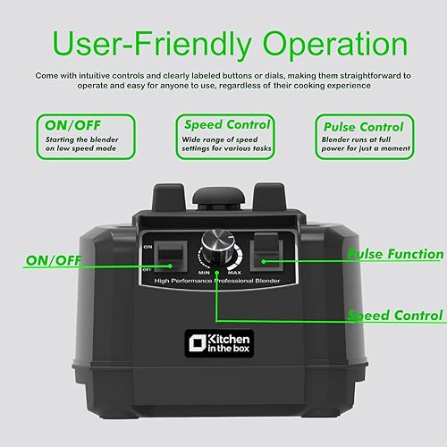 Miniatura 9 de Potente licuadora para cocina de 1500 W, 68 onzas de gran capacidad para batido con cuchillas de acero inoxidable, sin BPA, bebidas congeladas,