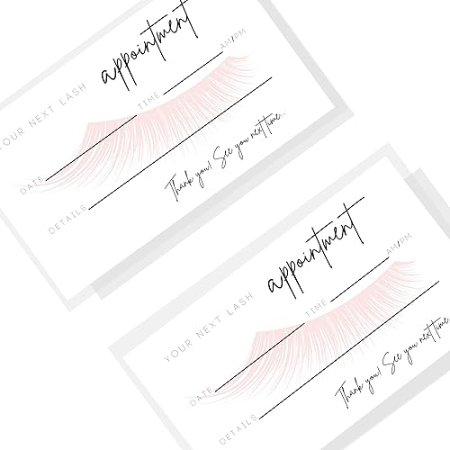 Miniatura 8 de Tarjetas recordatorias de citas para extensiones de pestañas, paquete de 50, tarjeta de tamaño empresarial de 3.5 x 2 pulgadas, suministros de