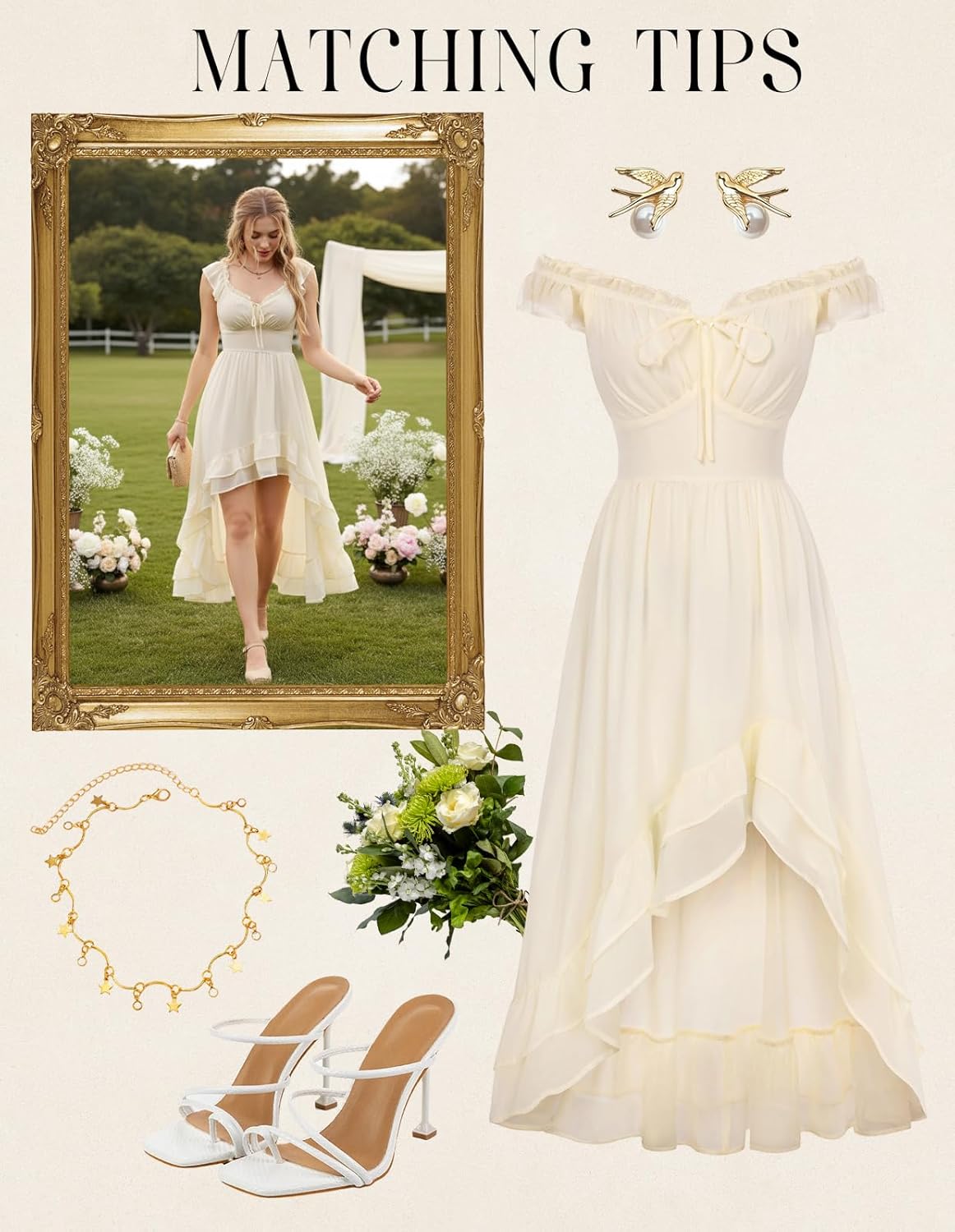 SCARLET DARKNESS Renaissance Corset Dress for Women Off Shoulder Flowy Sundress Wedding Guest Chiffon Dresses - Image 4