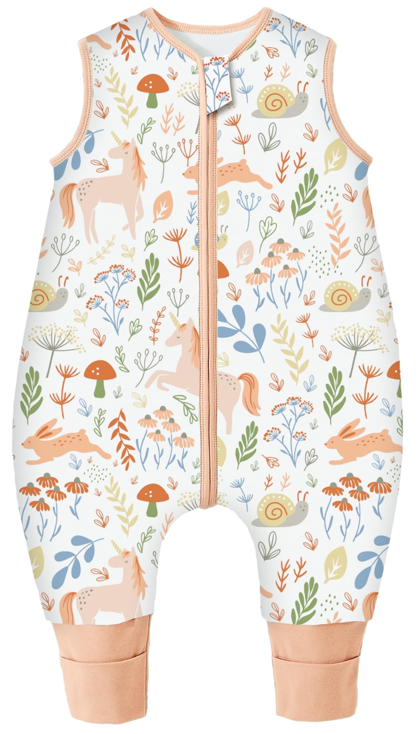 Chilsuessy Baby Schlafsack mit Füßen 3.5 Tog Kinder Winter Schlafsack Soft Baumwolle Baby Schlafsack mit Beinen für Jungen und Mädchen, 3.5 Tog/Einhorn Rosa, 70cm/Baby Höhe 75-85cm