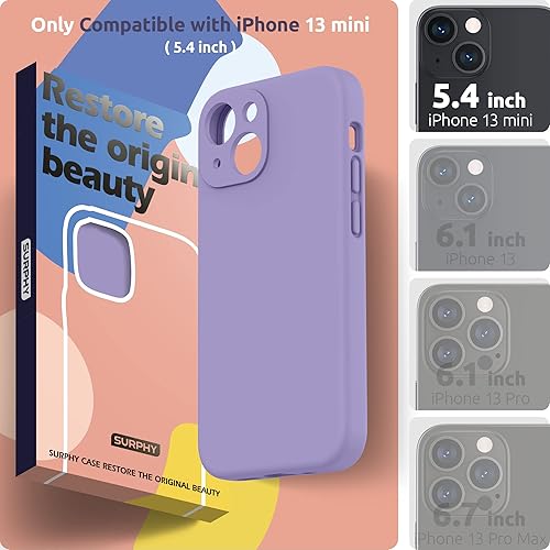 Miniatura 10 de SURPHY Compatible con iPhone 13 Mini Funda con Protector de Pantalla, (Protección de Cámara y Forro de Microfibra Suave) Funda de Teléfono