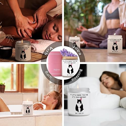 Miniatura 6 de Aujzoo Velas de regalo de feliz cumpleaños para mujeres, regalo único para mujeres, amigas, hermana, mamá, vela perfumada de lavanda, idea de regalo