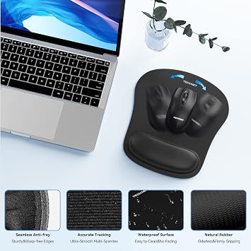 TECKNET Keyboard Wrist Rest and Mouse Pad Set with Wrist Support