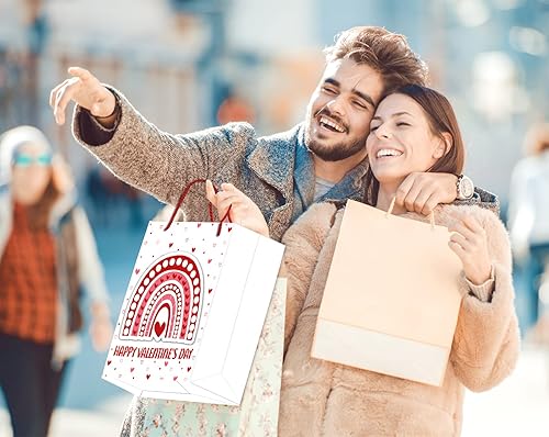 Miniatura 3 de FaCraft Bolsa de regalo para el día de San Valentín con asa, gran bolsa de regalo de San Valentín con papel de seda, bolsas de regalo románticas de