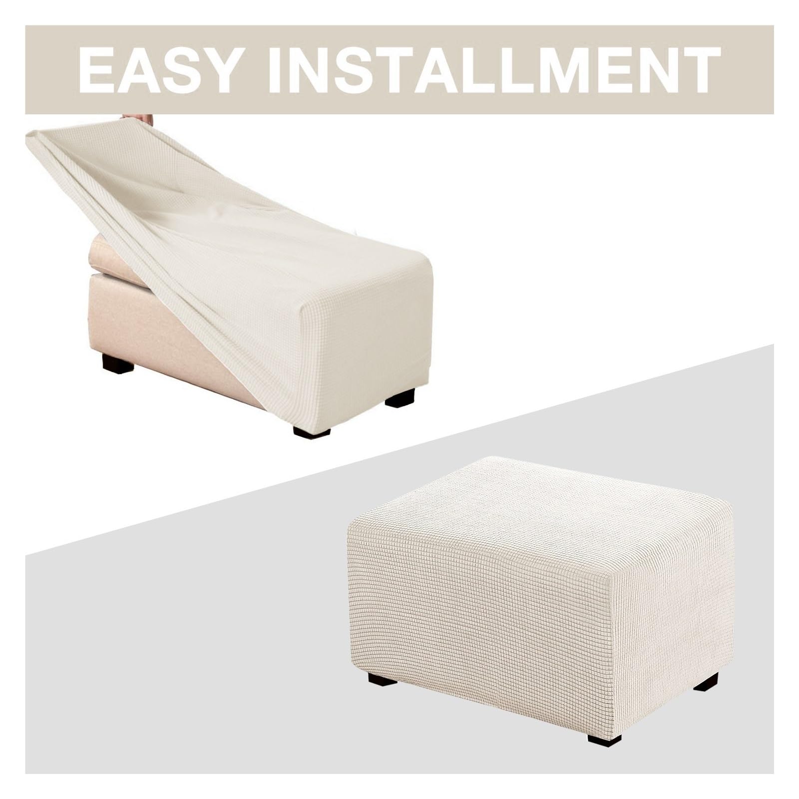 Copri Pouf Elasticizzato In Velluto - Fodera Protettiva Per Ottomani E Poggiapiedi | Misure Personalizzate - Foto 9