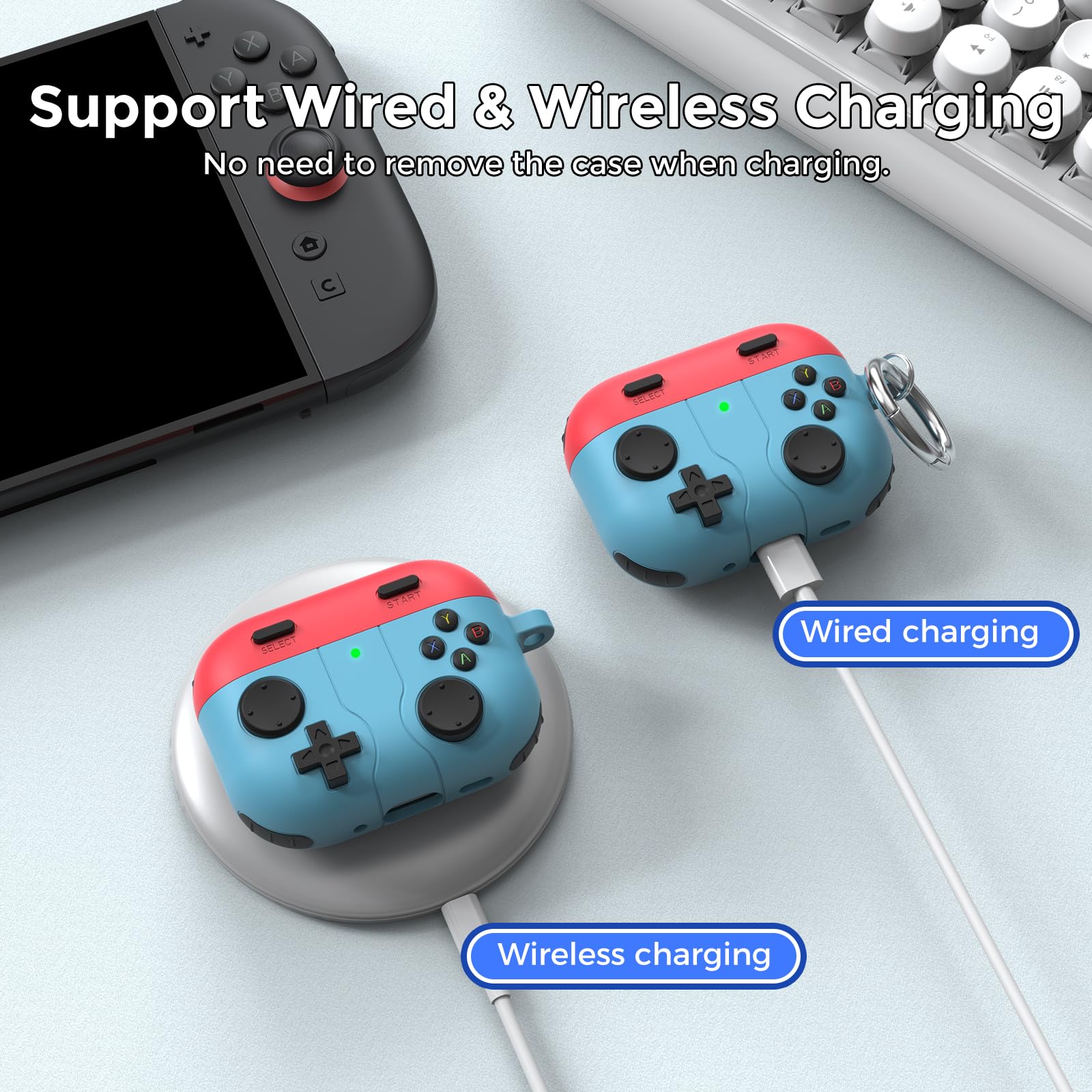 AhaStyle Custodia per AirPods Pro 3 con kit di pulizia Design retrò ispirato alle console portatili per AirPods Pro 3a generazione 2025 Custodia in morbido silicone protettivo