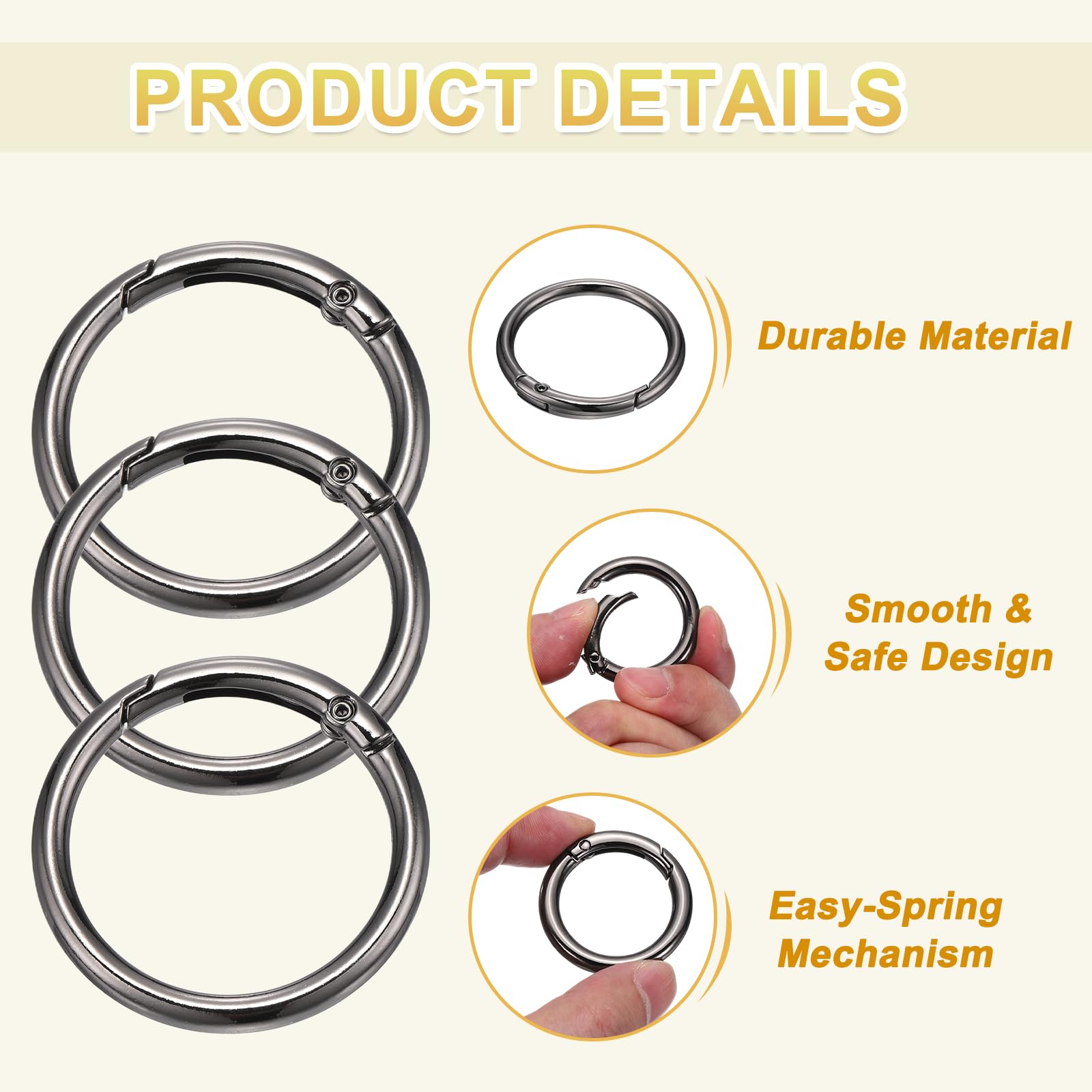 PATIKIL 7 Pcs Metal Spring O Rings - Image 3