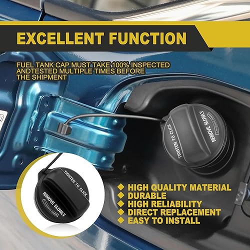 Miniatura 5 de Tapa de gasolina, tapa de combustible compatible con Honda Civic, Accord, Crosstour, Fit, Pilot, CRV, Odyssey, Insight, HRV, reemplaza a 17670 T3W,